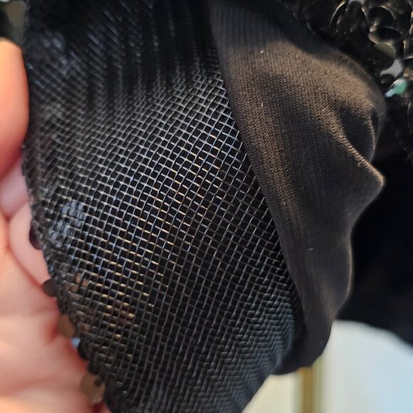 Helsi Long-sleeve Open-back Mini Dress like New Sequin Med Formal Prom Wedding - Picture 11 of 14